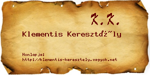 Klementis Keresztély névjegykártya